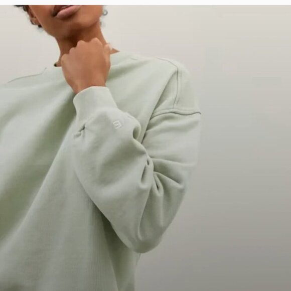 Everlane The Track Oversized Crew Sweatshirt Light Green - Picture 1 of 8